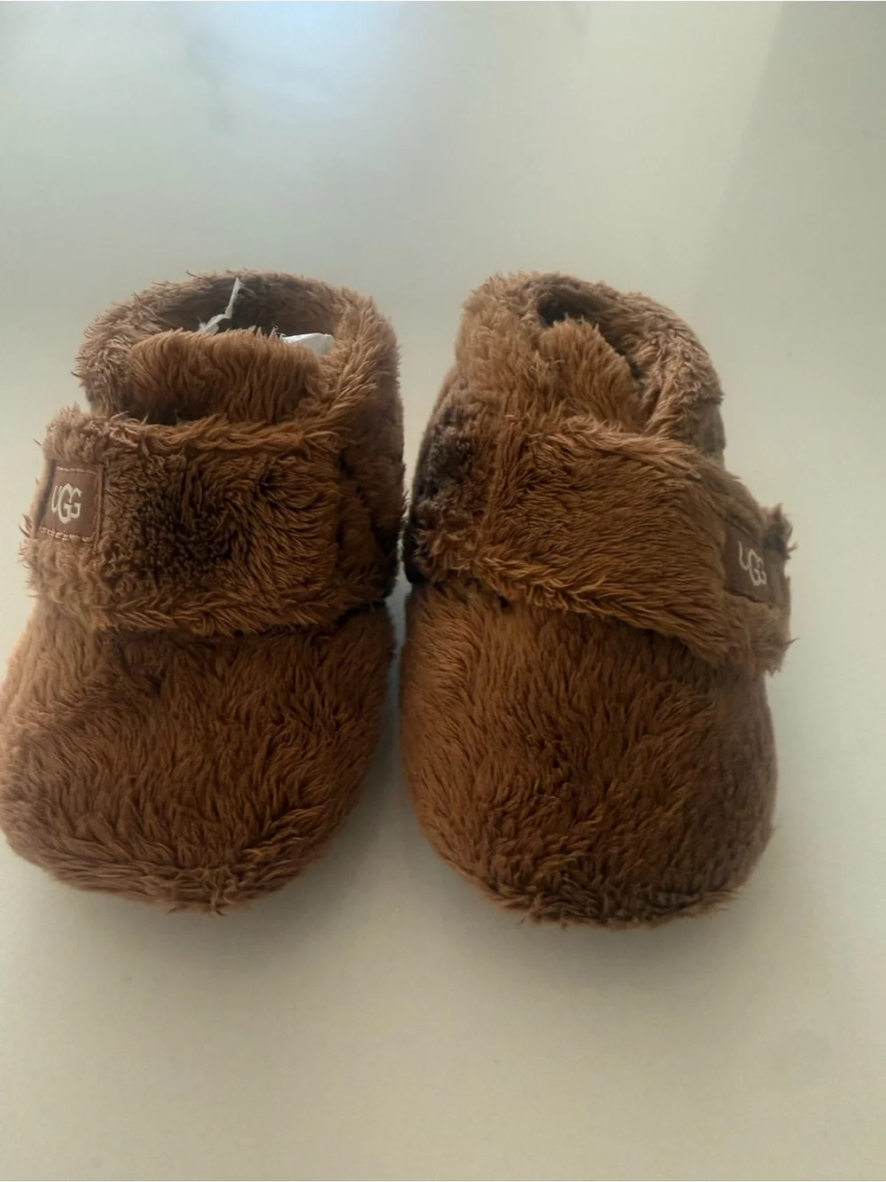 UGG Baby Plush Brown Velcro Booties, Baby UGGs, UGG Bixbee Bootie Size 0/1